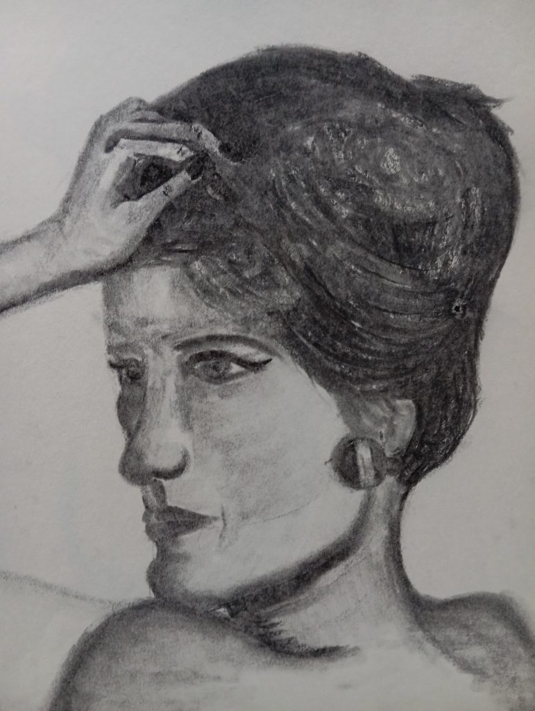 Domnina Vallès | Dibuix retrat carbonet